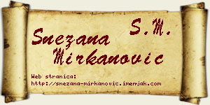 Snežana Mirkanović vizit kartica